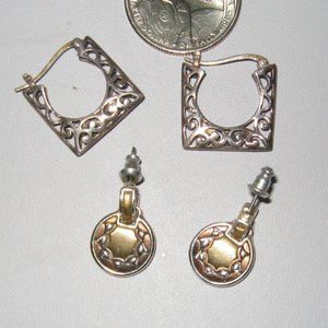 Two Pair of Costume Jewelry Earrings